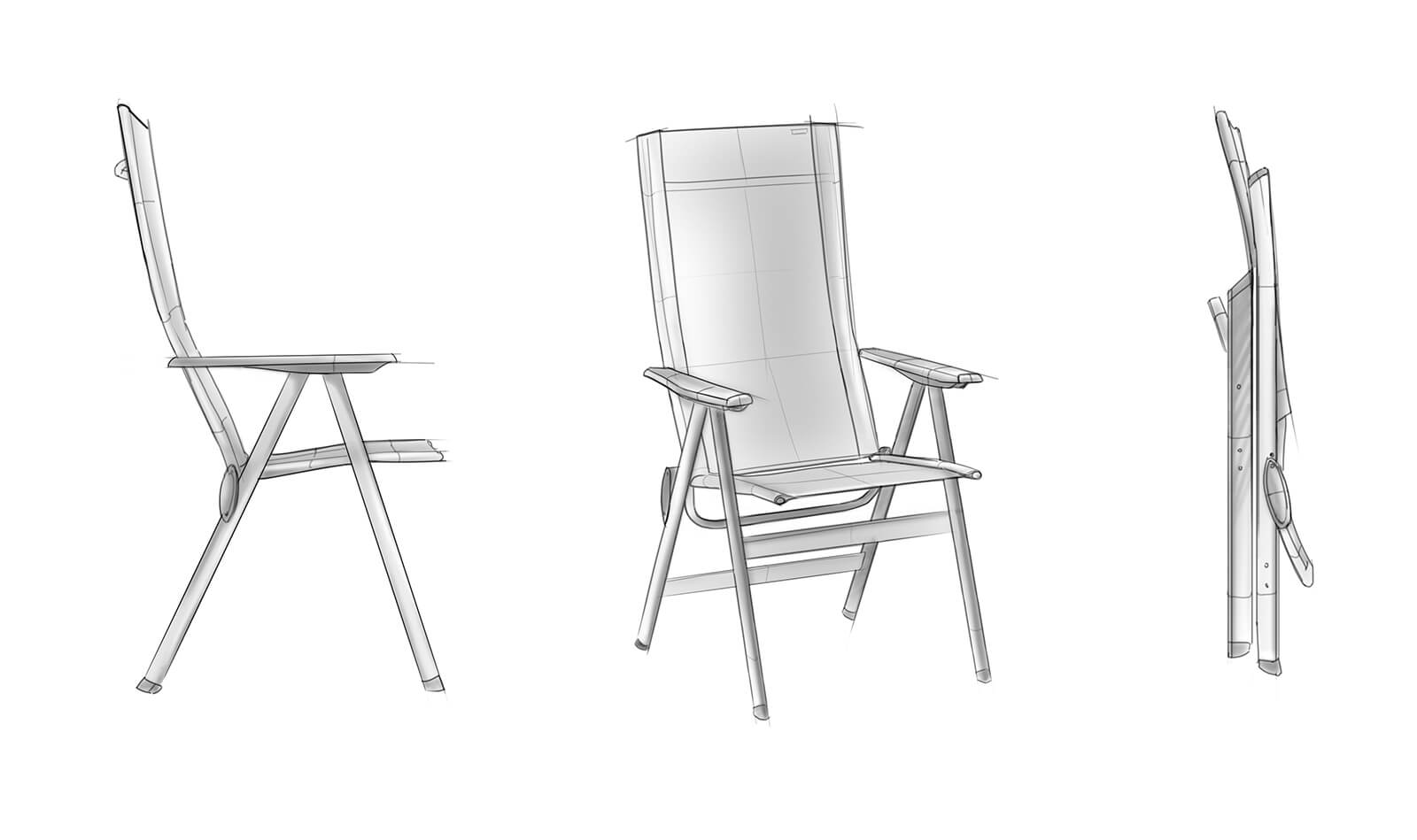 dessin fauteuil Lafuma mobilier par Shani Ripert, lyon, Zenit